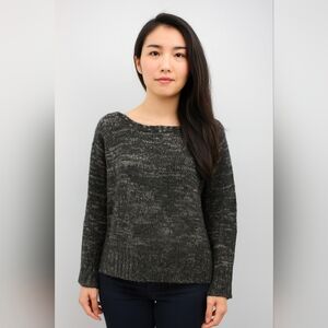 Whimsigoth Goth Vamp Casual Black Gray Winter Knit Acrylic Sweater M (#38)‎